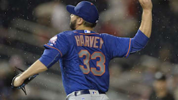 Jun 28, 2016; Washington, DC, USA; New York Mets starting pitcher Matt Harvey (33) pitches during the fourth inning against the Washington Nationals at Nationals Park. Mandatory Credit: Tommy Gilligan-USA TODAY Sports