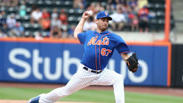 NEW YORK, NY - JULY 15: Seth Lugo #67 of the New York Mets pitches against the Washington Nationals during their game at Citi Field on July 15, 2018 in New York City. (Photo by Al Bello/Getty Images)