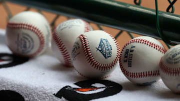 SOUTH WILLIAMSPORT, PA - AUGUST 25: Baseballs sit on the ledge during the South Korea and Japan game during the International Championship game of the Little League World Series at Lamade Stadium on August 25, 2018 in South Williamsport, Pennsylvania. (Photo by Rob Carr/Getty Images)
