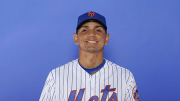 PORT ST. LUCIE, FLORIDA - FEBRUARY 21: Andres Gimenez #72 of the New York Mets poses for a photo on Photo Day at First Data Field on February 21, 2019 in Port St. Lucie, Florida. (Photo by Michael Reaves/Getty Images)