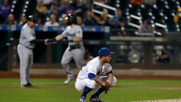NEW YORK, NEW YORK - SEPTEMBER 23: Steven Matz #32 of the New York Mets reacts on the mound after surrendering a sixth inning grand slam home run against Jorge Alfaro #38 of the Miami Marlins at Citi Field on September 23, 2019 in New York City. (Photo by Jim McIsaac/Getty Images)