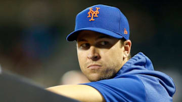 NEW YORK, NEW YORK - SEPTEMBER 11: (NEW YORK DAILIES OUT) Jacob deGrom #48 of the New York Mets looks on against the Arizona Diamondbacks at Citi Field on September 11, 2019 in New York City. The Mets defeated the Diamondbacks 9-0. (Photo by Jim McIsaac/Getty Images)