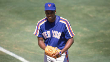 1989: Dwight Gooden of the New York Mets smiles on the field before a game in the 1989 season. ( Photo by: Stephen Dunn/Getty Images)