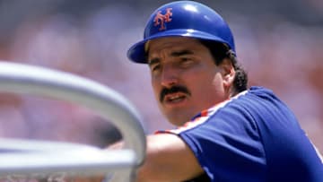 1989: Keith Hernandez of the New York Mets looks on during batting practice before a game in the 1989 season. ( Photo by: Stephen Dunn/Getty Images)
