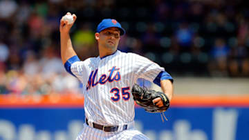 NEW YORK, NY - JUNE 14: Dillon Gee #35 of the New York Mets pitches in the first inning against the Atlanta Braves at Citi Field on June 14, 2015 in the Flushing neighborhood of the Queens borough of New York City. (Photo by Jim McIsaac/Getty Images)