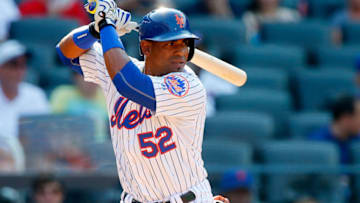 NEW YORK, NY - AUGUST 29: Yoenis Cespedes #52 of the New York Mets in action against the Boston Red Sox at Citi Field on August 29, 2015 in the Flushing neighborhood of the Queens borough of New York City. The Red Sox defeated the Mets 3-1. (Photo by Jim McIsaac/Getty Images)