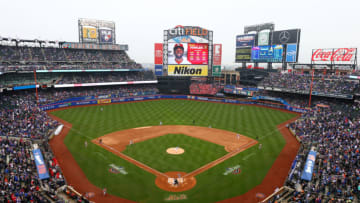 NEW YORK, NY - MARCH 29: Noah Syndergaard #34 of the New York Mets pitches to Dexter Fowler #25 of the St. Louis Cardinals in the first inning on Opening Day at Citi Field on March 29, 2018 in the Flushing neighborhood of the Queens borough of New York City. (Photo by Mike Stobe/Getty Images)