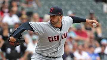 CHICAGO, IL - JUNE 14: Oliver Perez #39 of the Cleveland Indians pitches in the 8th inning against the Chicago White Sox at Guaranteed Rate Field on June 14, 2018 in Chicago, Illinois. The Indians defeated the White Sox 5-2. (Photo by Jonathan Daniel/Getty Images)