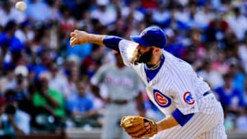 Jul 24, 2015; Chicago, IL, USA; Chicago Cubs relief pitcher Jason Motte (30) delivers against the Philadelphia Phillies at Wrigley Field. Mandatory Credit: Matt Marton-USA TODAY Sports