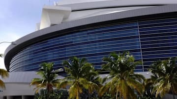 Aug 27, 2015; Miami, FL, USA; An exterior view of Marlins Park before a game between the Miami Marlins and Pittsburgh Pirates. Mandatory Credit: Robert Mayer-USA TODAY Sports