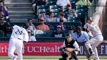 Jun 9, 2016; Denver, CO, USA; Colorado Rockies starting pitcher Jorge De La Rosa (29) delivers a pitch to Pittsburgh Pirates shortstop Jordy Mercer (10) in the sixth inning at Coors Field. Mandatory Credit: Isaiah J. Downing-USA TODAY Sports