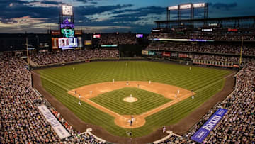 Jul 7, 2016; Denver, CO, USA; General wide view of Coors Field during the seventh inning of the game between the Philadelphia Phillies against the Colorado Rockies. The Rockies defeated the Phillies 11-2. Mandatory Credit: Ron Chenoy-USA TODAY Sports