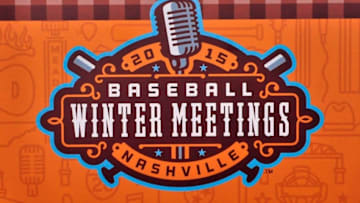 Dec 10, 2015; Nashville, TN, USA; MLB winter meetings logo at Gaylord Opryland Resort . Mandatory Credit: Jim Brown-USA TODAY Sports