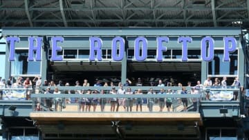 Jun 26, 2016; Denver, CO, USA; General view of the fans inside the rooftop observatory of Coors Field during the fourth inning of the game between the Arizona Diamondbacks against the Colorado Rockies. Mandatory Credit: Ron Chenoy-USA TODAY Sports