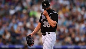 DENVER, CO - AUGUST 7: Chad Bettis #35 of the Colorado Rockies walks off the field after surrendering four runs in the fourth inning of a game against the Pittsburgh Pirates at Coors Field on August 7, 2018 in Denver, Colorado. (Photo by Dustin Bradford/Getty Images)