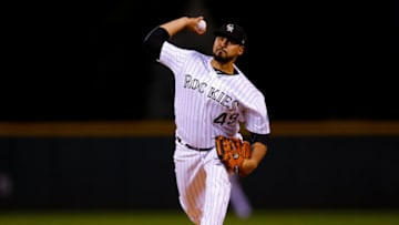 DENVER, CO - SEPTEMBER 5: Starting pitcher Antonio Senzatela #49 of the Colorado Rockies delivers to home plate during the first inning against the San Francisco Giants at Coors Field on September 5, 2018 in Denver, Colorado. (Photo by Justin Edmonds/Getty Images)