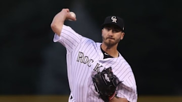 DENVER, CO - SEPTEMBER 25: Starting pitcher Chad Bettis #35 of the Colorado Rockies throws in the first inning against the Philadelphia Phillies at Coors Field on September 25, 2018 in Denver, Colorado. (Photo by Matthew Stockman/Getty Images)