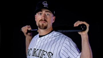 SCOTTSDALE, AZ - FEBRUARY 20: Tom Murphy #23 of the Colorado Rockies poses during MLB Photo Day on February 20, 2019 at Salt River Fields at Talking Stick in Scottsdale, Arizona. (Photo by Justin Tafoya/Getty Images)