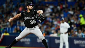 ST PETERSBURG, FLORIDA - APRIL 01: Chad Bettis #35 of the Colorado Rockies throws a pitch in the first inning against the Tampa Bay Rays at Tropicana Field on April 01, 2019 in St Petersburg, Florida. (Photo by Julio Aguilar/Getty Images)