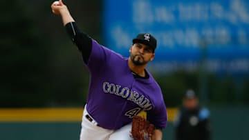 DENVER, CO - MAY 7: Starting pitcher Antonio Senzatela #49 of the Colorado Rockies delivers to home plate during the first inning against the San Francisco Giants at Coors Field on May 7, 2019 in Denver, Colorado. (Photo by Justin Edmonds/Getty Images)