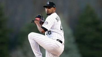 DENVER, COLORADO - APRIL 19: Starting pitcher German Marquez #48 of the Colorado Rockies throws in the first inning against the Philadelphia Phillies at Coors Field on April 19, 2019 in Denver, Colorado. (Photo by Matthew Stockman/Getty Images)