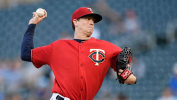 MINNEAPOLIS, MN - AUGUST 19: Kyle Gibson #44 of the Minnesota Twins delivers a pitch against the Chicago White Sox during the first inning of the game on August 19, 2019 at Target Field in Minneapolis, Minnesota. (Photo by Hannah Foslien/Getty Images)