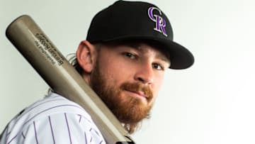 SCOTTSDALE, AZ - FEBRUARY 19: Brendan Rodgers #7 of the Colorado Rockies poses for a portrait at the Colorado Rockies Spring Training Facility at Salt River Fields at Talking Stick on February 19, 2020 in Scottsdale, Arizona. (Photo by Rob Tringali/Getty Images)