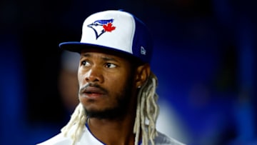 TORONTO, ON - JUNE 02: Raimel Tapia #15 of the Toronto Blue Jays looks on from the dugout prior to a MLB game against the Chicago White Sox at Rogers Centre on June 02, 2022 in Toronto, Ontario, Canada. (Photo by Vaughn Ridley/Getty Images)