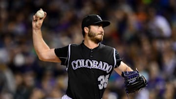 DENVER, CO - SEPTEMBER 30: Chad Bettis #35 of the Colorado Rockies pitches against the Milwaukee Brewers in the fourth inning of a game at Coors Field on September 30, 2016 in Denver, Colorado. (Photo by Dustin Bradford/Getty Images)