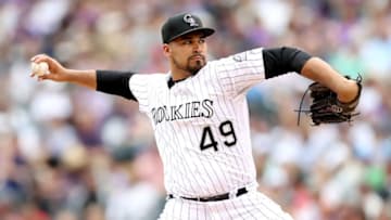 DENVER, CO - JUNE 22: Starting pitcher Antonio Senzatela #49 of the Colorado Rockies throws in the fifth inning against the Arizona Diamondbacks at Coors Field on June 22, 2017 in Denver, Colorado. (Photo by Matthew Stockman/Getty Images)