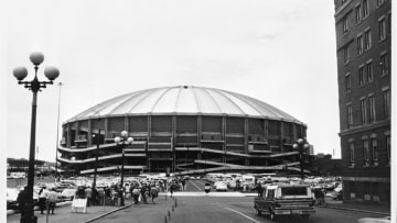 SEATTLE - SEPTEMBER 26: The exterior of the Kingdome is shown before the San Francisco 49ers game against the Seattle Seahawks on September 26, 1976 in Seattle, Washington. The Niners defeated the Seahawks 37-21. (Photo by Michael Zagaris/Getty Images)