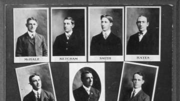 DENVER - 1904. The Denver Bears Baseball Club are displayed in a photographic collage from 1904. (Photo by Mark Rucker/Transcendental Graphics, Getty Images)