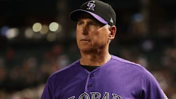 PHOENIX, AZ - JUNE 30: Manager Bud Black #10 of the Colorado Rockies watches from the dugout during the sixth inning of the MLB game against the Arizona Diamondbacks at Chase Field on June 30, 2017 in Phoenix, Arizona. (Photo by Christian Petersen/Getty Images)