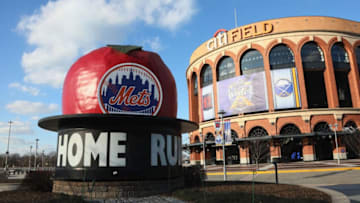 NEW YORK, NY - DECEMBER 29: A general view of the outside of the stadium as workers prepare the rink prior to the 2018 Bridestone NHL Winter Classic which will occur on New Years' Day at Citi Field on December 29, 2017 in the Flushing neighborhood of the Queens borough of New York City. (Photo by Bruce Bennett/Getty Images)