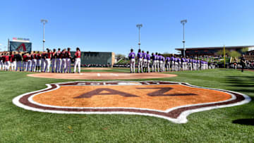 SCOTTSDALE, AZ - FEBRUARY 25: Arizona Diamondbacks and Colorado Rockies stand for the national anthem prior to the spring training game at Salt River Fields at Talking Stick on February 25, 2017 in Scottsdale, Arizona. (Photo by Jennifer Stewart/Getty Images)