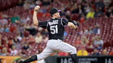 CINCINNATI, OH - MAY 19: Jake McGee #51 of the Colorado Rockies throws a pitch in the ninth inning against the Cincinnati Reds at Great American Ball Park on May 19, 2017 in Cincinnati, Ohio. (Photo by Andy Lyons/Getty Images)