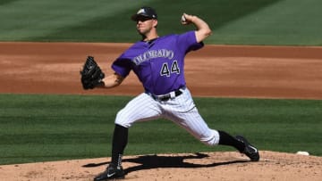 SCOTTSDALE, AZ - MARCH 05: Tyler Anderson #44 of the Colorado Rockies delivers a third inning pitch during a spring training game against the Chicago Cubs at Salt River Fields at Talking Stick on March 5, 2018 in Scottsdale, Arizona. (Photo by Norm Hall/Getty Images)