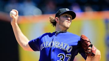 NEW YORK, NY - APRIL 14: Greg Reynolds #37 of the Colorado Rockies pitches against the New York Mets at Citi Field on April 14, 2011 in the Flushing neighborhood of the Queens borough of New York City. (Photo by Chris Trotman/Getty Images)