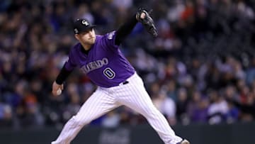 DENVER, CO - APRIL 09: Pitcher Adam Ottavino #0 of the Colorado Rockies throws in the ninth inning against the San Diego Padres at Coors Field on April 9, 2018 in Denver, Colorado. (Photo by Matthew Stockman/Getty Images)