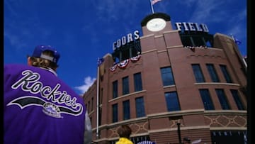 7 Apr 1997: A general shot of the front of Coors Field from outside the stadium during the Reds 13-2 loss to the Colorado Rockies at Coors Field in Denver, Colorado.