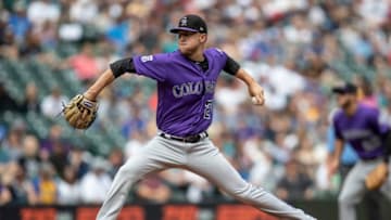 SEATTLE, WA - JULY 7: Starter Kyle Freeland #21 of the Colorado Rockies delivers a pitch during the first inning of a game against the Seattle Mariners at Safeco Field on July 7, 2018 in Seattle, Washington. (Photo by Stephen Brashear/Getty Images)