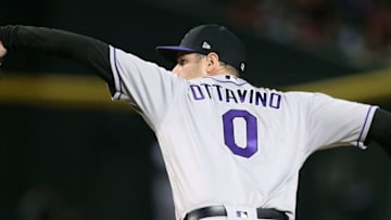 PHOENIX, AZ - JULY 20: Relief pitcher Adam Ottavino #0 of the Colorado Rockies pitches against the Arizona Diamondbacks during the ninth inning of an MLB game at Chase Field on July 20, 2018 in Phoenix, Arizona. (Photo by Ralph Freso/Getty Images)
