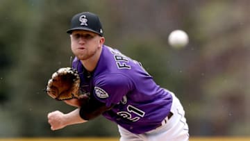 DENVER, COLORADO - MAY 09: Starting pitcher Kyle Freeland #21 of the Colorado Rockies throws in the first inning against the San Francisco Giants at Coors Field on May 09, 2019 in Denver, Colorado. (Photo by Matthew Stockman/Getty Images)