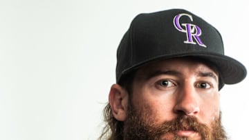SCOTTSDALE, AZ - FEBRUARY 19: Charlie Blackmon of the Colorado Rockies poses for a portrait at the Colorado Rockies Spring Training Facility at Salt River Fields at Talking Stick on February 19, 2020 in Scottsdale, Arizona. (Photo by Rob Tringali/Getty Images)