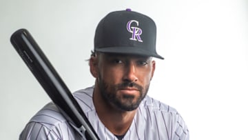 SCOTTSDALE, AZ - FEBRUARY 19: Ian Desmond #20 of the Colorado Rockies poses for a portrait at the Colorado Rockies Spring Training Facility at Salt River Fields at Talking Stick on February 19, 2020 in Scottsdale, Arizona. (Photo by Rob Tringali/Getty Images)