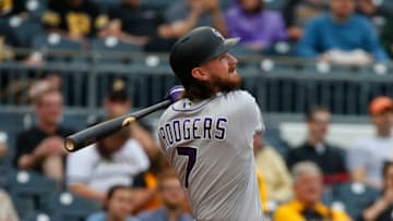 PITTSBURGH, PA - MAY 23: Brendan Rodgers #7 of the Colorado Rockies in action against the Pittsburgh Pirates at PNC Park on May 23, 2019 in Pittsburgh, Pennsylvania. (Photo by Justin K. Aller/Getty Images)
