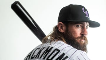 SCOTTSDALE, AZ - FEBRUARY 19: Charlie Blackmon of the Colorado Rockies poses for a portrait at the Colorado Rockies Spring Training Facility at Salt River Fields at Talking Stick on February 19, 2020 in Scottsdale, Arizona. (Photo by Rob Tringali/Getty Images)