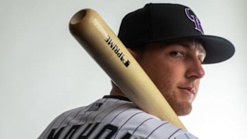 SCOTTSDALE, AZ - FEBRUARY 19: Ryan McMahon #24 of the Colorado Rockies poses for a portrait during Photo Day at the Colorado Rockies Spring Training Facility at Salt River Fields at Talking Stick on February 19, 2020 in Scottsdale, Arizona. (Photo by Rob Tringali/Getty Images)