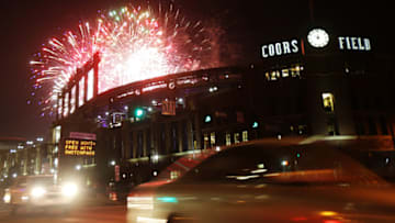 Jul 4, 2017; Denver, CO, USA; A general view during a fireworks show after the game between the Colorado Rockies and the Cincinnati Reds at Coors Field. Mandatory Credit: Chris Humphreys-USA TODAY Sports