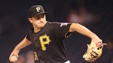 May 24, 2016; Pittsburgh, PA, USA; Pittsburgh Pirates relief pitcher A.J. Schugel (31) pitches against the Arizona Diamondbacks during the ninth inning at PNC Park. The Pirates won 12-1.Mandatory Credit: Charles LeClaire-USA TODAY Sports
